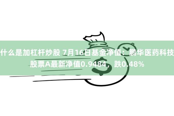 什么是加杠杆炒股 7月16日基金净值：鹏华医药科技股票A最新净值0.9484，跌0.48%