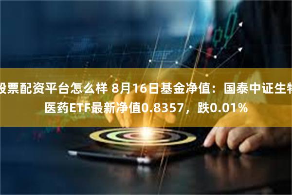 股票配资平台怎么样 8月16日基金净值：国泰中证生物医药ETF最新净值0.8357，跌0.01%