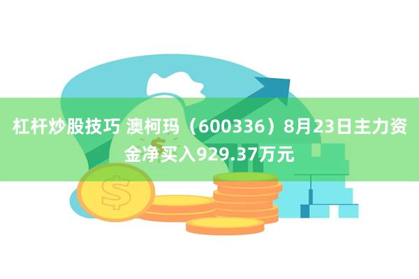 杠杆炒股技巧 澳柯玛（600336）8月23日主力资金净买入929.37万元