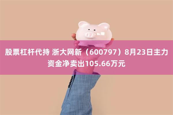 股票杠杆代持 浙大网新（600797）8月23日主力资金净卖出105.66万元