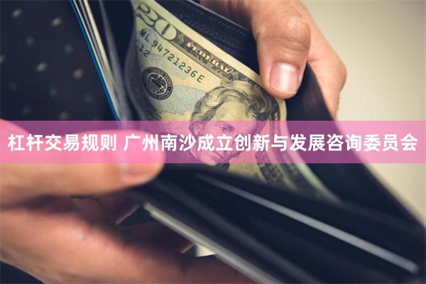 杠杆交易规则 广州南沙成立创新与发展咨询委员会