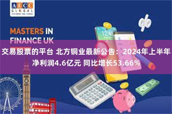 交易股票的平台 北方铜业最新公告：2024年上半年净利润4.6亿元 同比增长53.66%