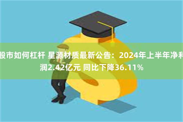 股市如何杠杆 星源材质最新公告：2024年上半年净利润2.42亿元 同比下降36.11%