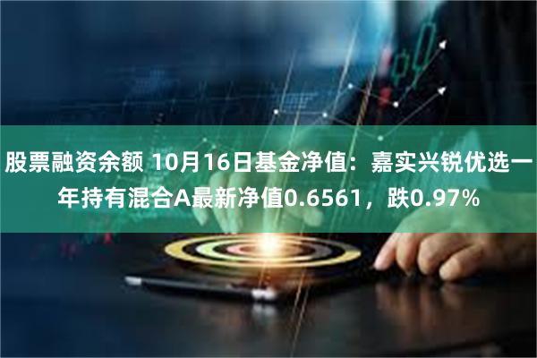 股票融资余额 10月16日基金净值：嘉实兴锐优选一年持有混合A最新净值0.6561，跌0.97%