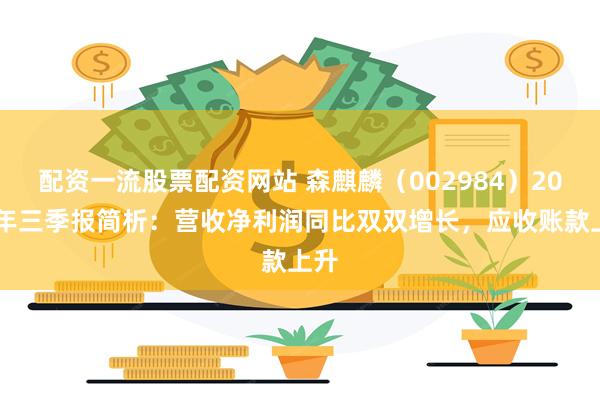 配资一流股票配资网站 森麒麟（002984）2024年三季报简析：营收净利润同比双双增长，应收账款上升