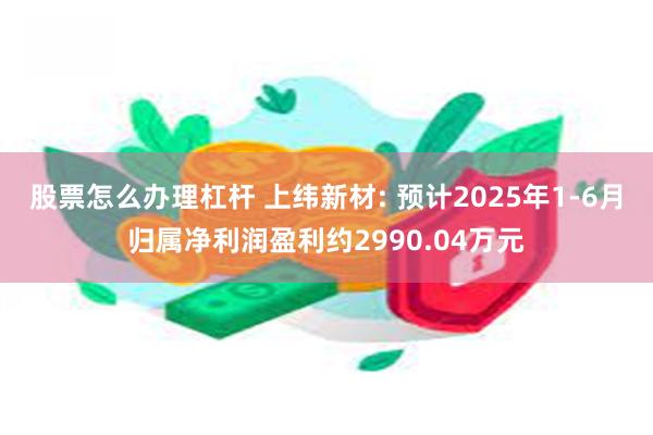 股票怎么办理杠杆 上纬新材: 预计2025年1-6月归属净利润盈利约2990.04万元