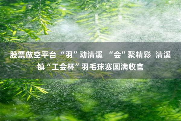 股票做空平台 “羽”动清溪  “会”聚精彩  清溪镇“工会杯”羽毛球赛圆满收官