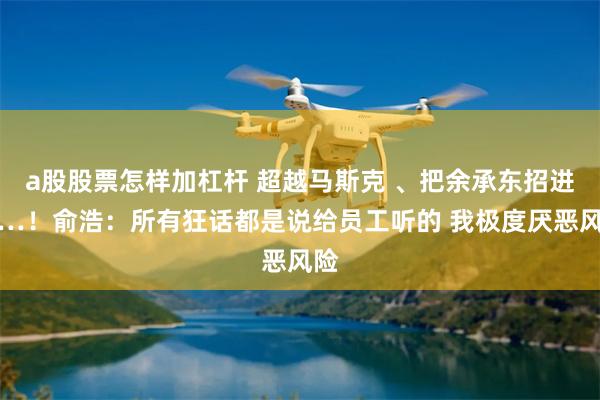 a股股票怎样加杠杆 超越马斯克 、把余承东招进来…！俞浩：所有狂话都是说给员工听的 我极度厌恶风险